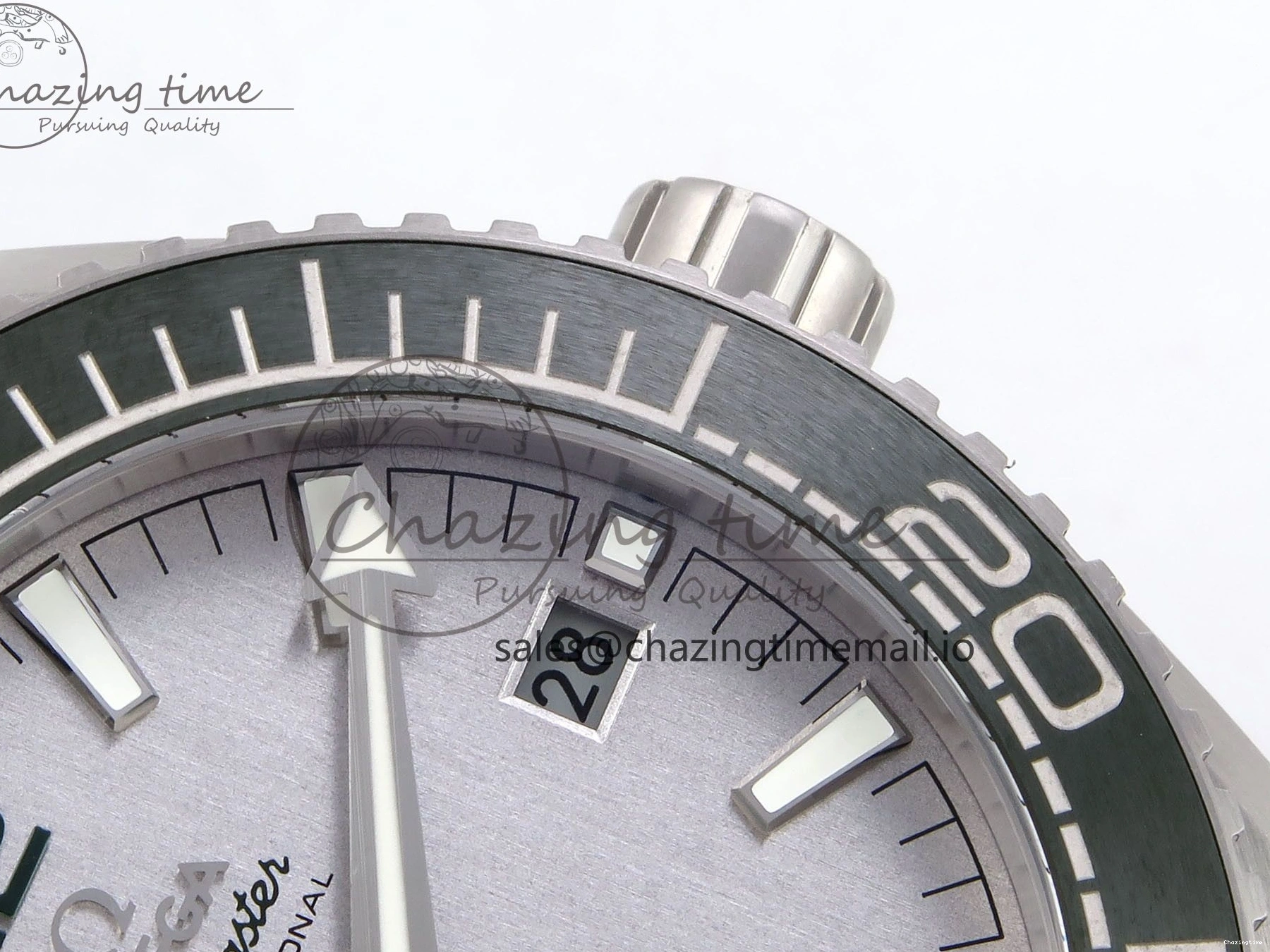 0513 Planet Ocean 43.5mm SS VSF 1:1 Best Edition Green Bezel White Dial on Green Rubber Strap A8900 Super Clone Unisex 7713
